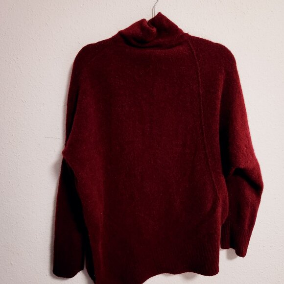 All Saints Women's Roll Lock Cozy Wool Maroon Sweater Small - Picture 4 of 7